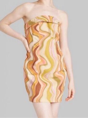 wild fable Strapless Swirl Mini Dress